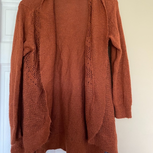 Plus Size Rust Colored Knit Cardigan 